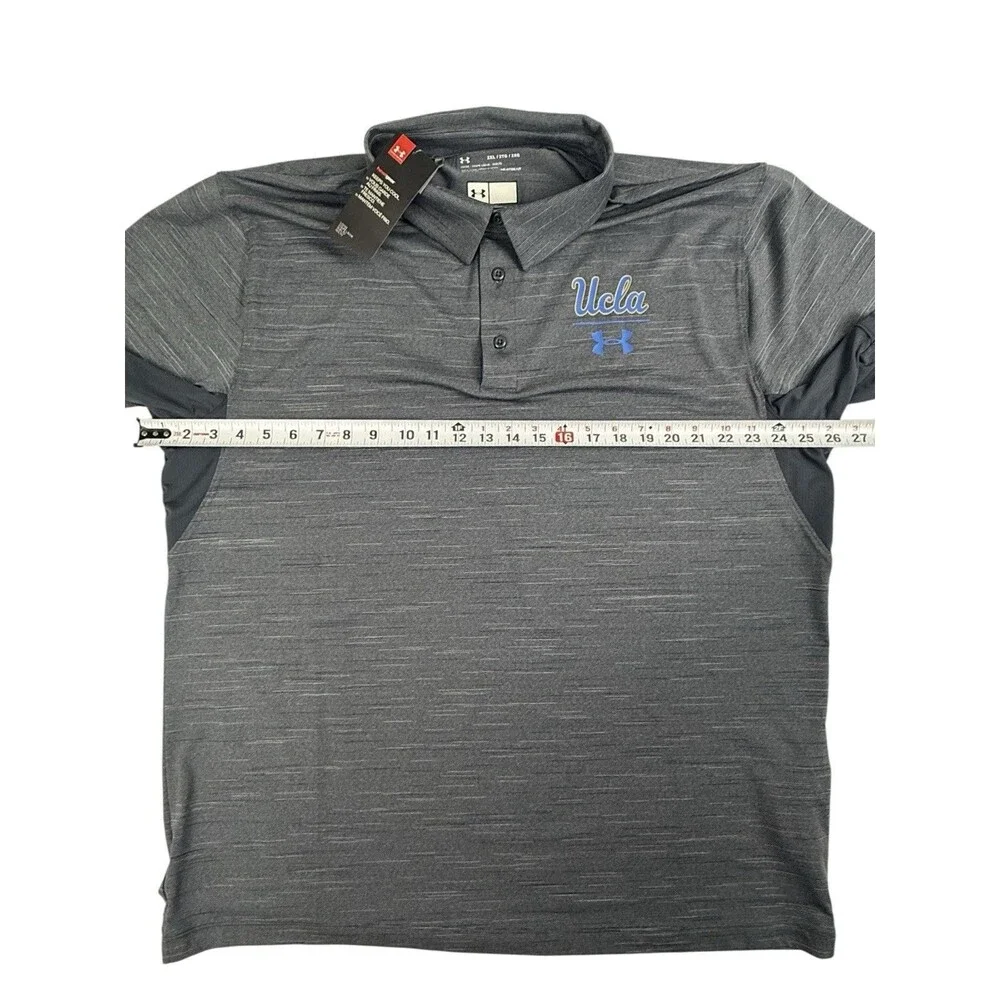 Under Armour UCLA HeatGear Polo Shirt Blue Gray Athletic Performance Men 2XL NWT